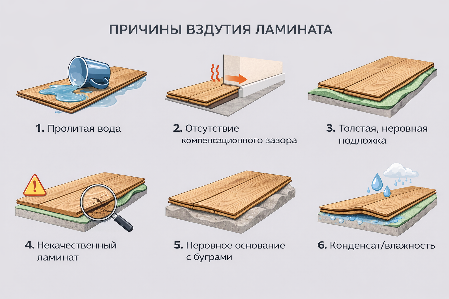 Почему ламинат вздувается
Почему ламинат вздувается