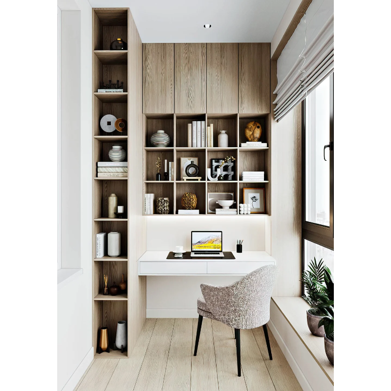 Офис на лоджии в скандинавском стиле